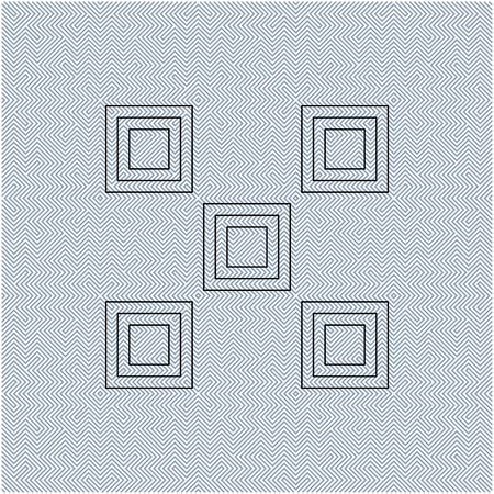 Graphic fiction and visual paradox. Hypnotic optical illusion. Different magical shapes to deceive brain. Print pattern or wallpaper.のイラスト素材