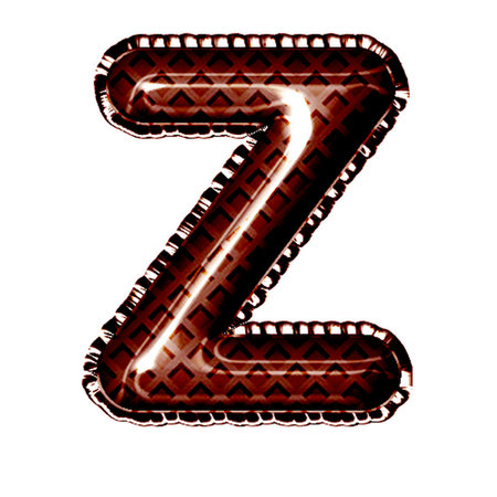 symbol z made of metal isolated on white background (high resolution 3D image)の写真素材
