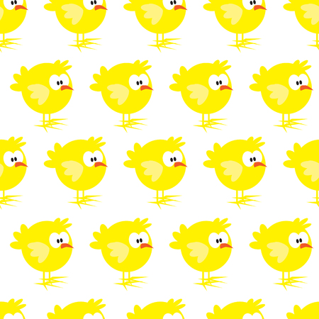 Seamless pattern with chicken on white background. For cards, invitations, baby shower albums, textile, backgrounds and scrapbooks. Can be used for wallpapers. Vector illustration.のイラスト素材