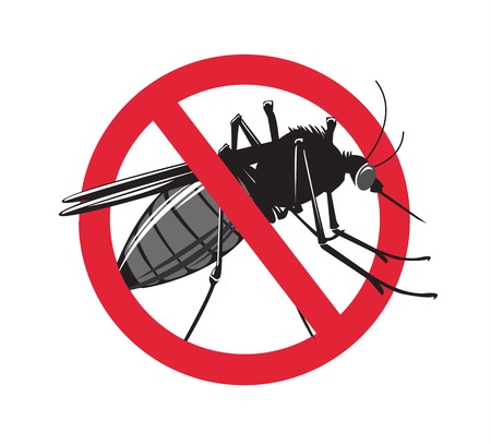 No mosquito sign isolated on white background. Vector Illustrationのイラスト素材