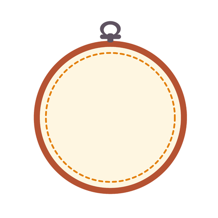 Empty embroidery hoop isolated on white background. Art vector illustration.のイラスト素材