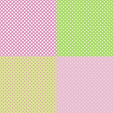Set of pastel seamless patterns with dots. Vector illustration.のイラスト素材