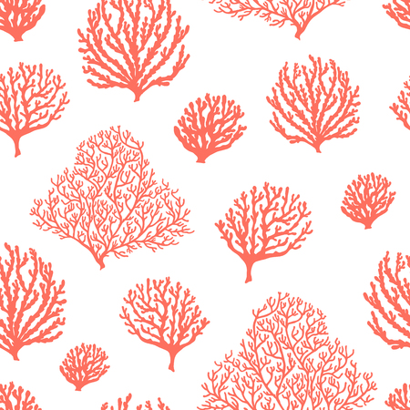 Sea reef corals seamless pattern. Marine abstract shapes. Textile, wallpaper, wrapping paper design. Art vector illustration.のイラスト素材