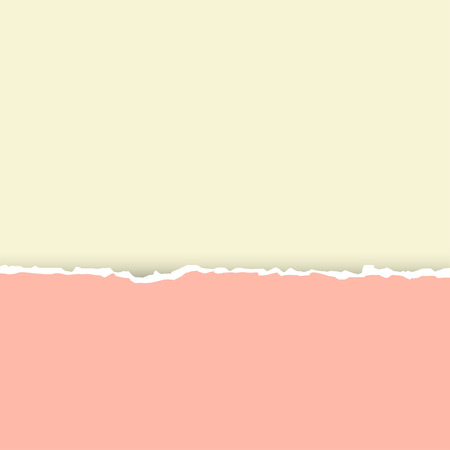 Pastel yellow and coral  texture of torn paper. Preparation for an inscription, a cover, registration, design, banners.Torn paper with copy space for your text.のイラスト素材