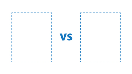 Versus screen.Banner in a simple flat line style. Blue and white color.のイラスト素材