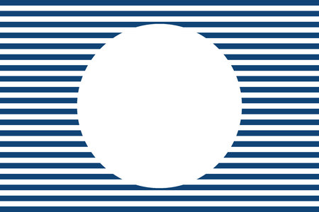 Frame in the form of a circle on the background of blue and white stripes.Marine theme.のイラスト素材