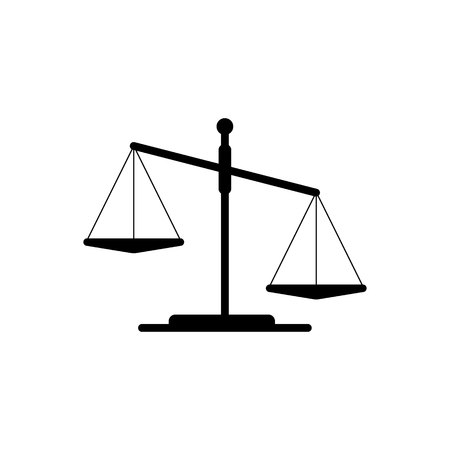 Black scales icon in flat simple style isolated on white background.Illustration.の写真素材
