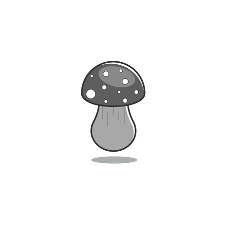 Mushroom fly agaric on isolated background in gray tones. Flat illustration. Vector illustration.のイラスト素材