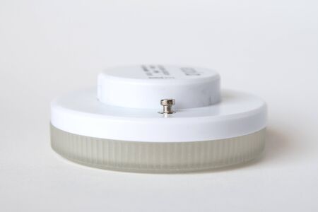 LED light bulb isolated on white background. home and office lighting.Light-emitting diodeの写真素材