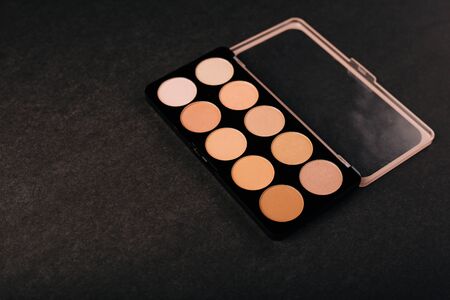 Palette of correctors for the face. Professional makeup. Shades of beige.の写真素材
