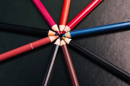 Lip and eye pencils. Makeup artist tool. makeupの写真素材