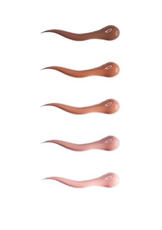 Foundation cream on a white background. Perfect tone. Cosmetic product.の写真素材