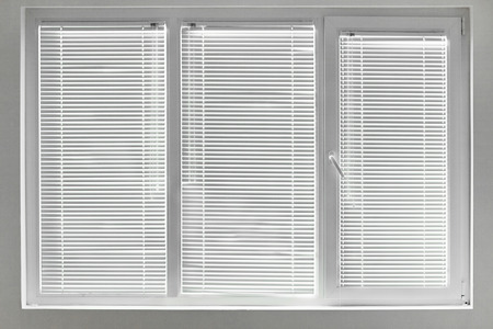 Plastic window isolated on white backgroundの写真素材