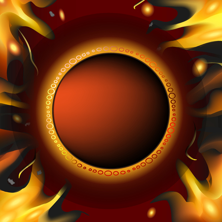 Brown template background with fireのイラスト素材