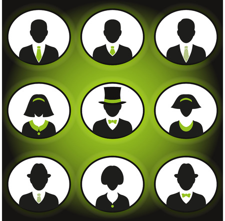 People silhouettes, set business people, avatars, people iconsのイラスト素材
