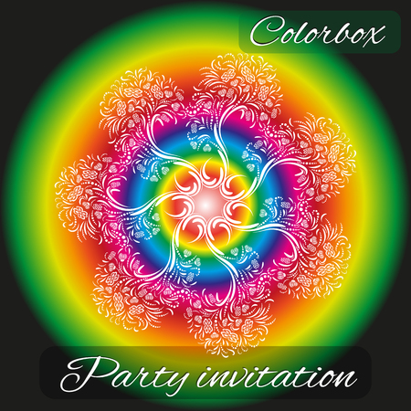 Circular pattern on the background with a rainbowのイラスト素材