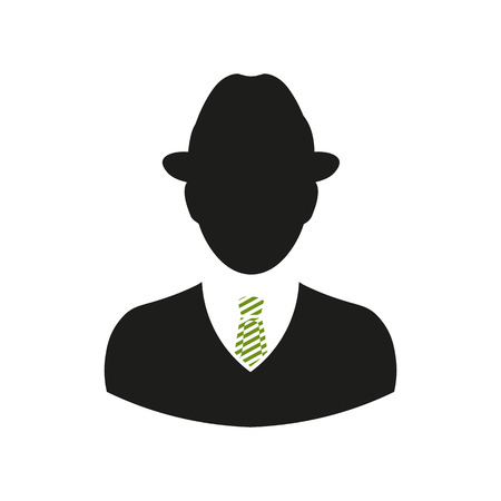 Vector icon man in retro style for websitesのイラスト素材