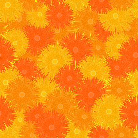Seamless orange floral patternのイラスト素材
