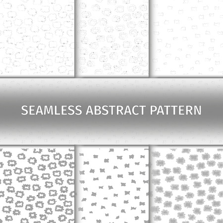Abstract seamless patterns set. Lines nets vector background collection.のイラスト素材