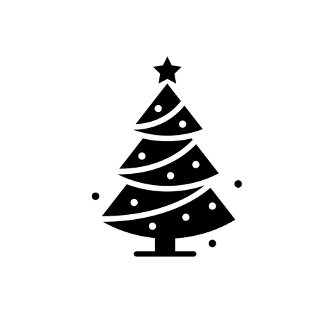 Christmas tree line icon.のイラスト素材