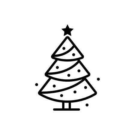 Christmas tree line icon.のイラスト素材