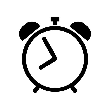 Alarm clock icon in black.のイラスト素材