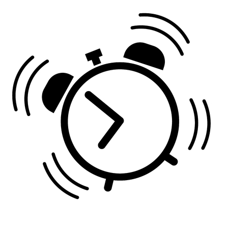 Alarm clock ringing icon in black.のイラスト素材