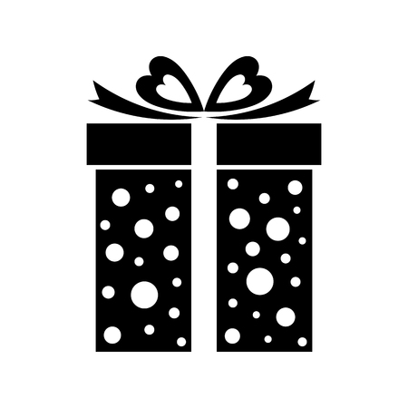 Gift box icon, present isolated on white.の写真素材