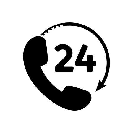 Phone 24 hours Iconのイラスト素材