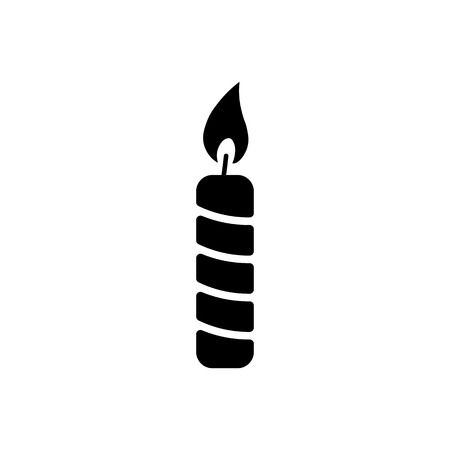 Candle icon in flat style. Candle symbol isolated on white background. Simple candlelight abstract icon in black. Vector illustration for graphic design, Web, UI, mobile uppのイラスト素材