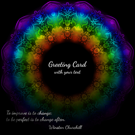 Black iemplate of greeting card with round patternのイラスト素材