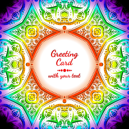 Greeting card with rainbow pattern on whiteのイラスト素材