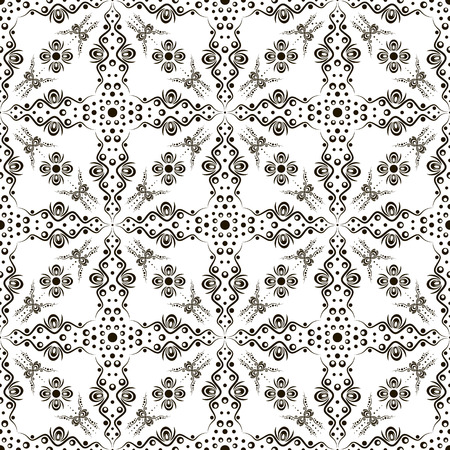 Seamless abstract flower pattern with swirlsのイラスト素材