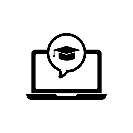 E-learning icon. Simple distance education symbolのイラスト素材