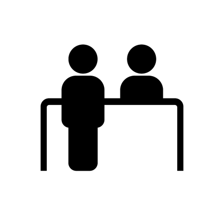 Customer service desk icon. Reception symbolのイラスト素材
