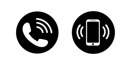 Phone icon in flat style. Call iconのイラスト素材