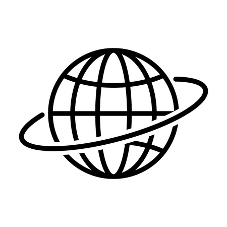 Globe outline icon in flat style. Earth symbolのイラスト素材