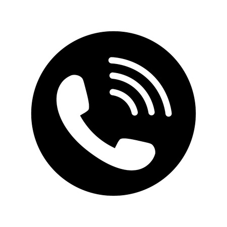 Phone Icon in black circle. Telephone symbolのイラスト素材