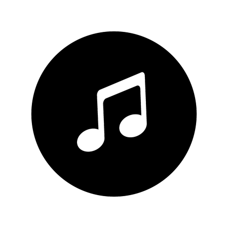 Music icon in black circle. Musical note iconのイラスト素材