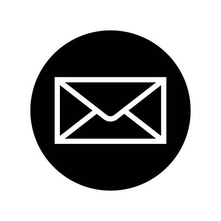 Mail icon in black circle. Envelope symbolのイラスト素材