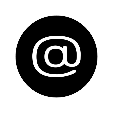 Email icon in black circle. E-mail symbolのイラスト素材
