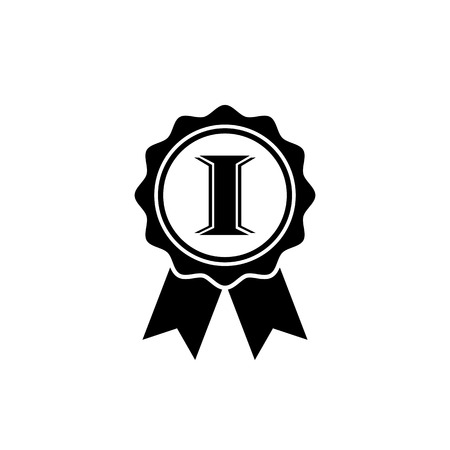 Award medal icon. First place award rosette symbolのイラスト素材