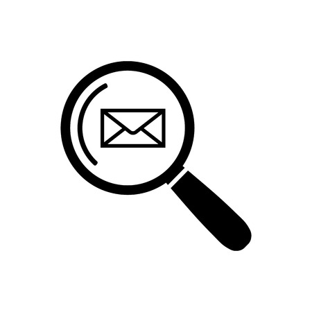 Email search Icon in flat style Mail search symbolのイラスト素材