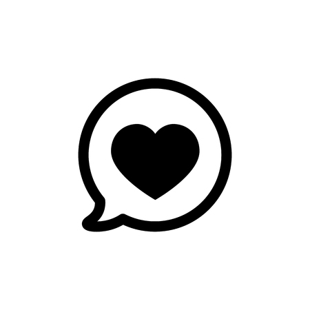 Heart in speech bubble icon. Love message iconのイラスト素材
