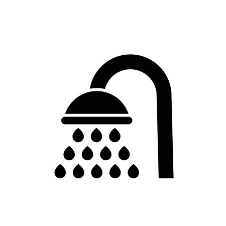 Shower vector icon. filled flat bathroom symbol isolated on white background. Showerheads simple solid icon. Abstract shower icon in black. Vector illustration for graphic design, Web, UI, appのイラスト素材
