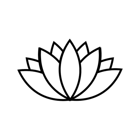 Vector black lotus icon on white backgroundのイラスト素材