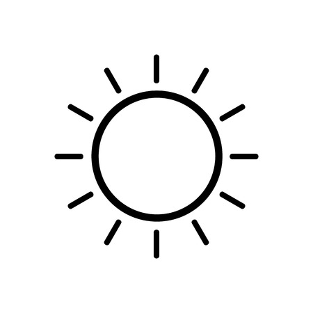 Sun vector line icon on white background.のイラスト素材