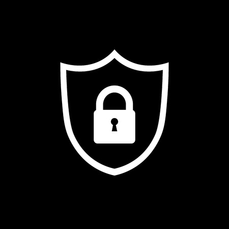 Shield icon. Lock icon. Shield with lock symbol.のイラスト素材