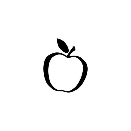 Apple line icon in blackのイラスト素材