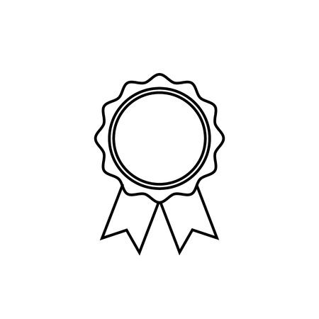 Award line icon in flat style. Rosette symbol isolated on white background Simple first place award sign. Abstract icon in black Vector illustration for graphic design, Web, UI, mobile uppのイラスト素材
